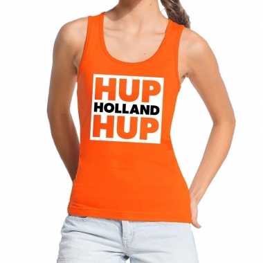 Nederlands elftal supporter t shirt zonder mouw hup holland hup oranj