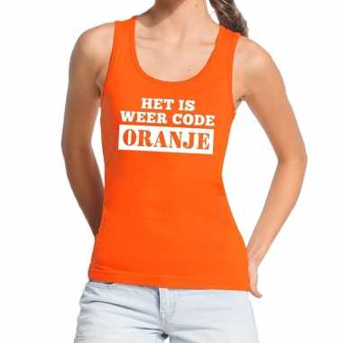 Oranje code oranje t shirt zonder mouw / mouwloos shirt dames