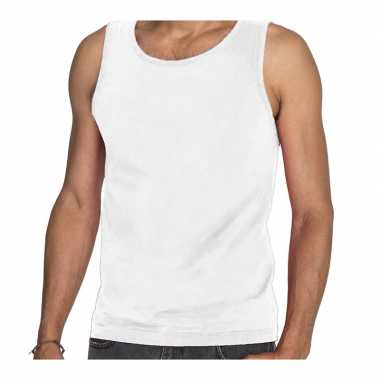 Set stuks witte t shirt zonder mouw / hemdje / singlet heren fruit of the loom, maat: xl