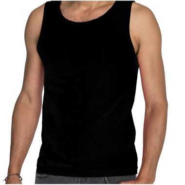 Set stuks zwarte t shirt zonder mouw / hemdje / singlet heren fruit of the loom, maat: m