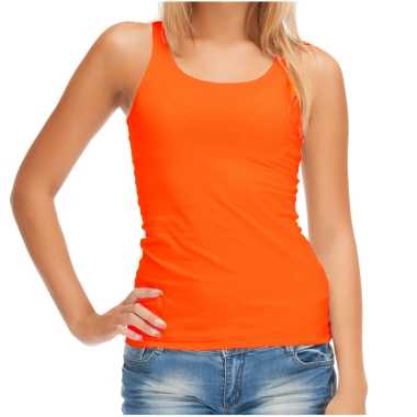 Sols oranje t shirt zonder mouw / hemdje / singlet dames