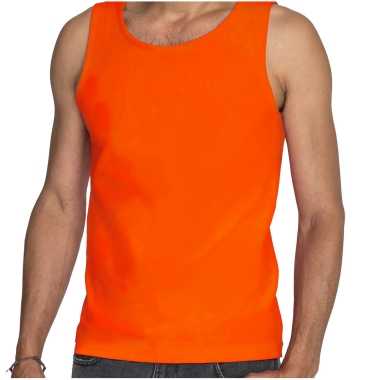 Sols oranje t shirt zonder mouw / hemdje / singlet heren