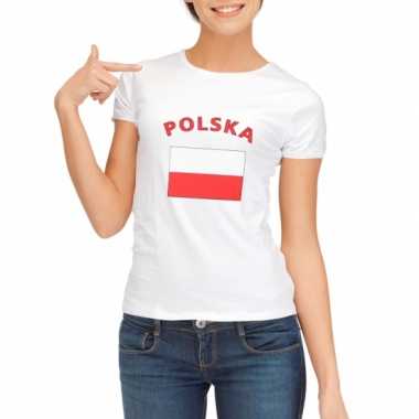 Wit dames t-shirt Polen zonder mouw