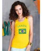 Gele dames t shirt zonder mouw brazilie