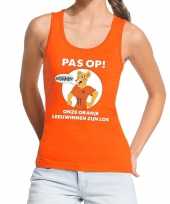 Nederland supporter t-shirt zonder mouw leeuwinnen zijn los oranje dames