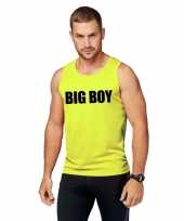 Neon geel sport shirt singlet big boy heren zonder mouw