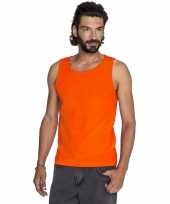 Oranje casual t shirt zonder mouw singlet heren