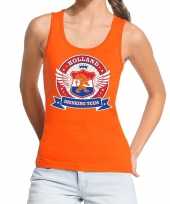 Oranje holland drinking team t shirt zonder mouw mouwloos shirt dames 10140290