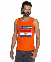 Oranje hollandse vlag t shirt zonder mouw heren