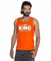 Oranje koningsdag the king t shirt zonder mouw heren