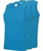 Pack maat xl sport singlets hemden blauw heren zonder mouw 10211268
