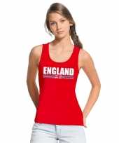 Rood engeland supporter singlet shirt t shirt zonder mouw dames