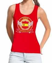 Rood spain drinking team t-shirt zonder mouw mouwloos shirt dames