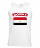 Singlet shirt t shirt zonder mouw egyptische vlag wit heren