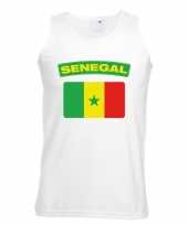 Singlet shirt t shirt zonder mouw senegalese vlag wit heren