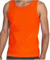 Sols oranje t-shirt zonder mouw hemdje singlet heren