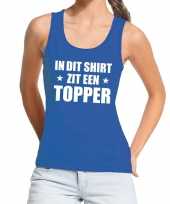 Toppers dit-shirt zit een topper t-shirt zonder mouw mouwloos shirt blauw dames
