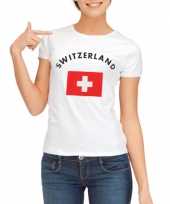 Wit dames t shirt zwitzerland zonder mouw