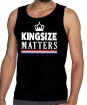 Zwart koningsdag kingsize matters t shirt zonder mouw heren